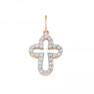 Золотий хрестик з куб. окс. цирконію (арт. 440463ч)