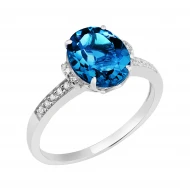 Золотое кольцо с топазом london blue (арт. 1190602102)