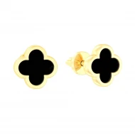 Золотые серьги-пусети с эмалью (арт. 111087/1жч)