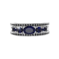Серебряное кольцо с сапфиром синим гидротермальным (арт. 1362/1р-HSPH)