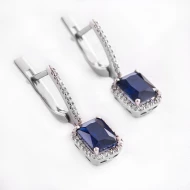 Срiбнi сережки-підвіски з сапфіром (арт. 2479/1р-HSPH)