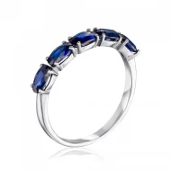 Серебряное кольцо с сапфиром синим гидротермальным (арт. 1313/1р-NSPH)