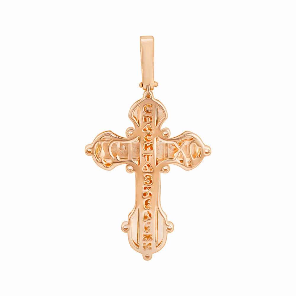 Хрестик з червоно-білого золота 585° з фіанітом, арт. 270138 (арт. 270138)