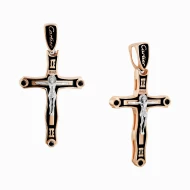 Золотой крестик с эмалью (арт. Кр1512М)