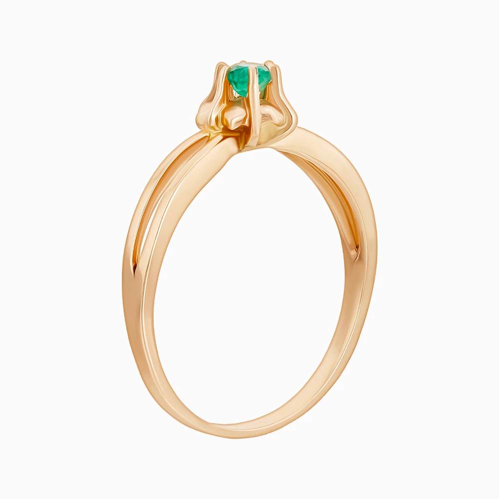 Золота Каблучка зі смарагдом (арт. 02-0108из)