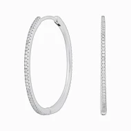 Серебряные серьги-конго с фианитом (арт. 521184б)