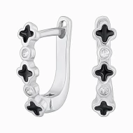 Серебряные Серьги с фианитом (арт. 9520453чб)