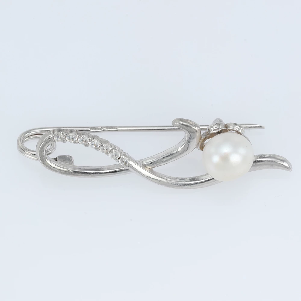 Срiбна брошка з перлами (арт. 79015р)