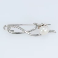 Срiбна брошка з перлами (арт. 79015р)