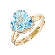 Золотое кольцо с топазом swiss blue (арт. КБ049)