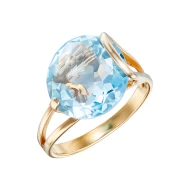 Золотое кольцо с топазом swiss blue (арт. КБ200)