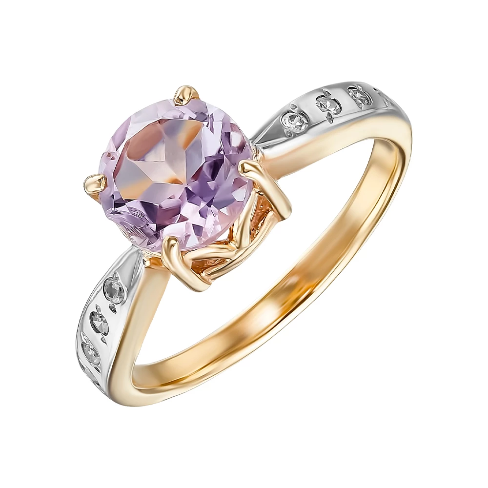 Золота Каблучка з аметистом (арт. КБ333)