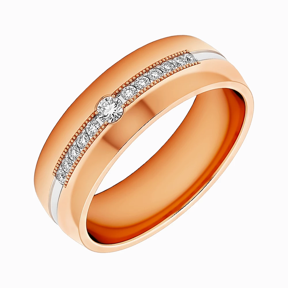 Золота обручка з діамантами (арт. ОКЗ011К.бр)