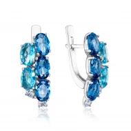 Серебряные Серьги с кварцем london blue (арт. 2921/9р-QLBQS)