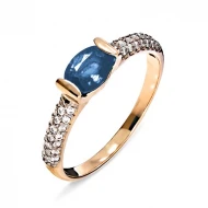 Золотое кольцо с топазом london blue (арт. 02-0240)