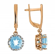 Золотi Сережки з топазом swiss blue (арт. 113-1533)