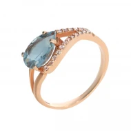 Золотое Кольцо с топазом swiss blue (арт. 2116.1)