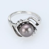 Серебряное кольцо с жемчугом (арт. 6-NR4980-ЖЧ)