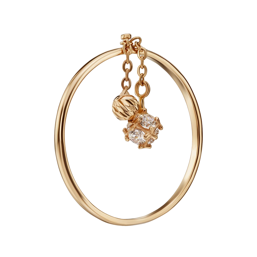 Золотое Кольцо с фианитом (арт. 380604)