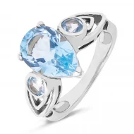 Серебряное кольцо с топазом sky blue (арт. 6-NR4687-ГТ)