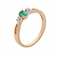 Золота каблучка з діамантами зі смарагдом (арт. 19219895)