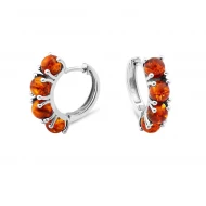 Срiбнi Сережки з бурштином (арт. 895С.Rh)