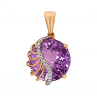 Золотая подвеска с бриллиантами с аметистом (арт. 119664-11.200-789)