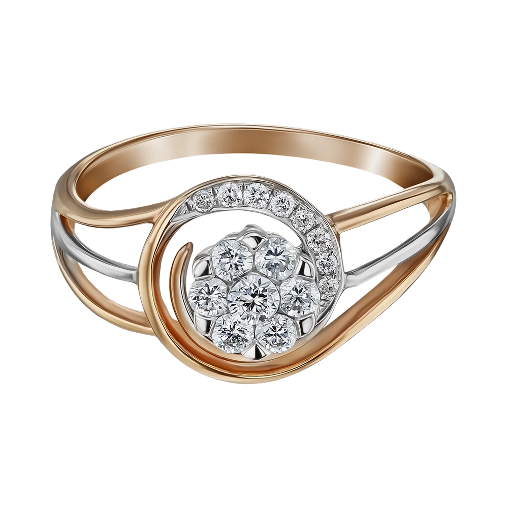 Золота каблучка з діамантами (арт. R33562D-3.155-1054)