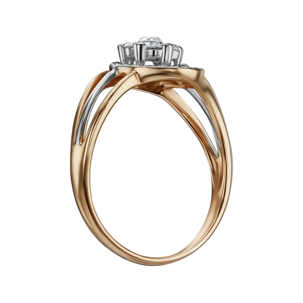 Золота каблучка з діамантами (арт. R33562D-3.155-1054)