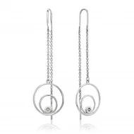 Срiбнi сережки-протяжки з фіанітом (арт. 82810б)