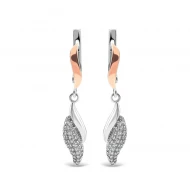 Срiбнi сережки-підвіски з куб. окс. цирконію (арт. 222С.Rh)