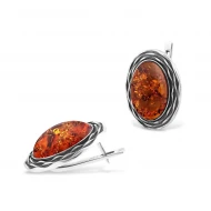 Срiбнi Сережки з бурштином (арт. 434С)