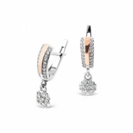 Срiбнi сережки-підвіски з куб. окс. цирконію (арт. 200С.Rh)