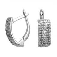 Серебряные Серьги с фианитом (арт. 420944С)