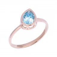 Золотое кольцо с топазом london blue (арт. 1197051)