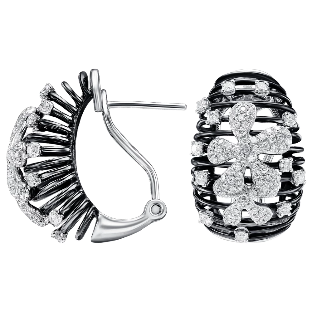 Золотые серьги с бриллиантами (арт. Q859DWC4WZ-10.155-4362)