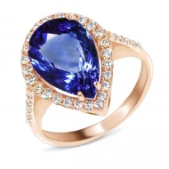 Золотое кольцо с топазом london blue (арт. 02-0194)