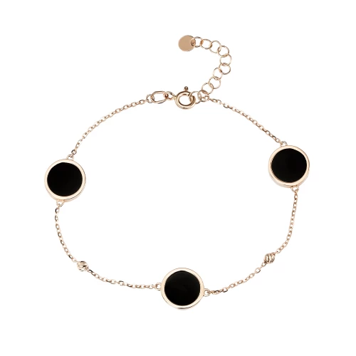 Золотой Браслет с агатом (арт. 839021)