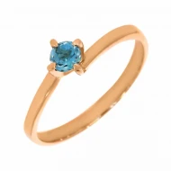 Золотое кольцо с топазом swiss blue (арт. 02-0114)