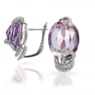 Золотi сережки з діамантами з аметистом (арт. RG-28138-12.200-2067)