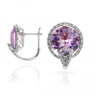 Золотi сережки з діамантами з аметистом (арт. RG-30473-12.200-2070)