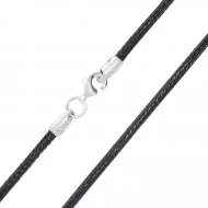 Серебряный шнурок на шею (арт. 6010/2.3 Вощеный черный)