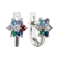 Серебряные Серьги с куб.окс.циркония (арт. 29049р/цв Анюта)