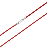 Срiбний шнурок на шию зі шовком (арт. 59026/чер  Віск 2.5 мм)