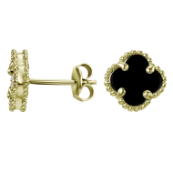 Золотi сережки-пусети з оніксом (арт. 4020013ж)