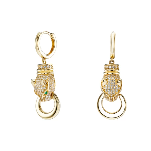 Золотi сережки-підвіски з фіанітом (арт. 4010035зж)