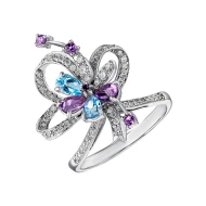 Золота каблучка з діамантами (арт. 3-199-25803-333-313-940)