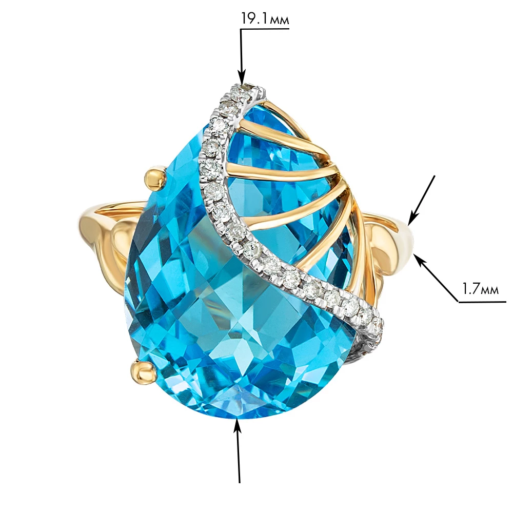 Золота каблучка з діамантами (арт. 119680-11.200-1102)