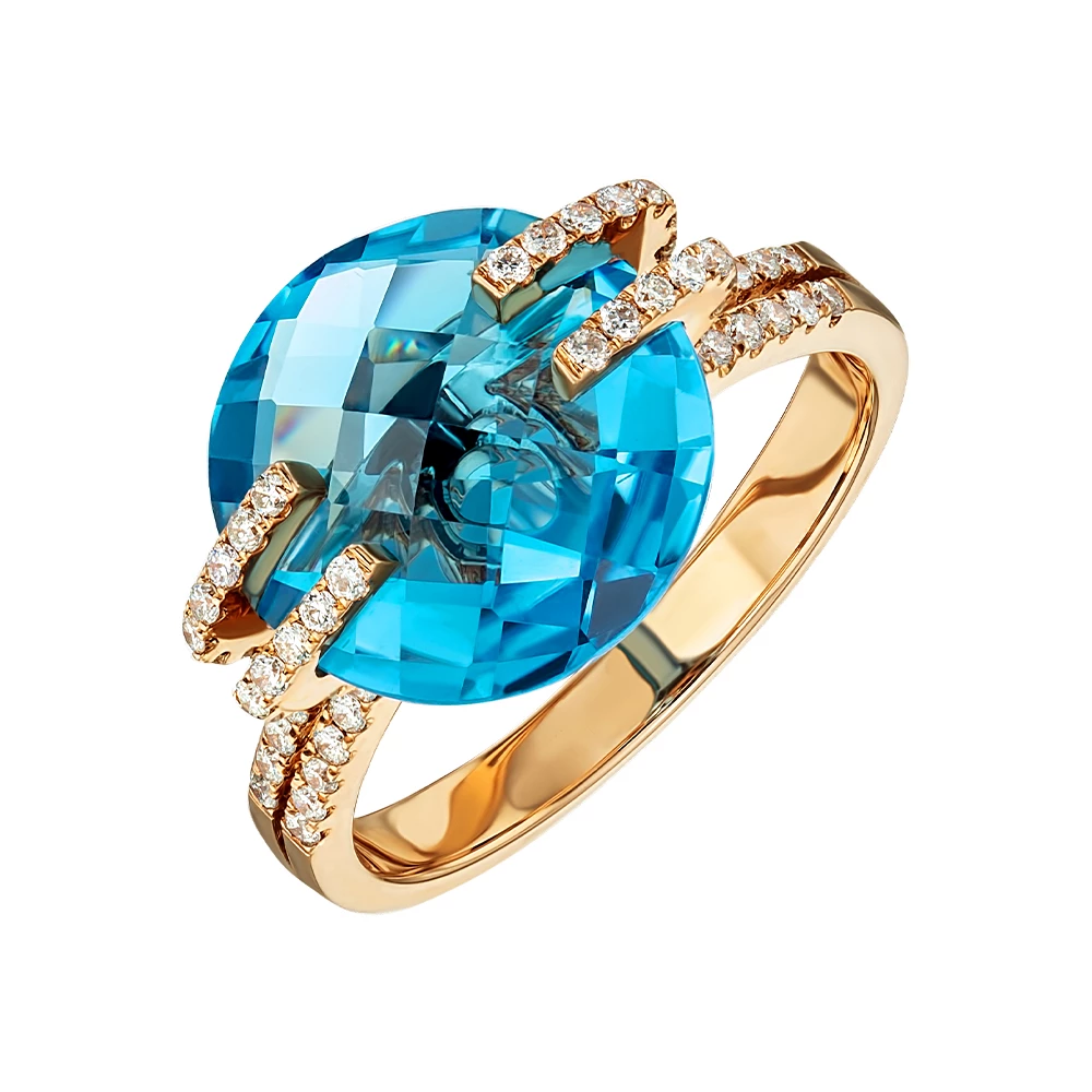 Золота каблучка з діамантами (арт. RG-31628-12.200-1635)