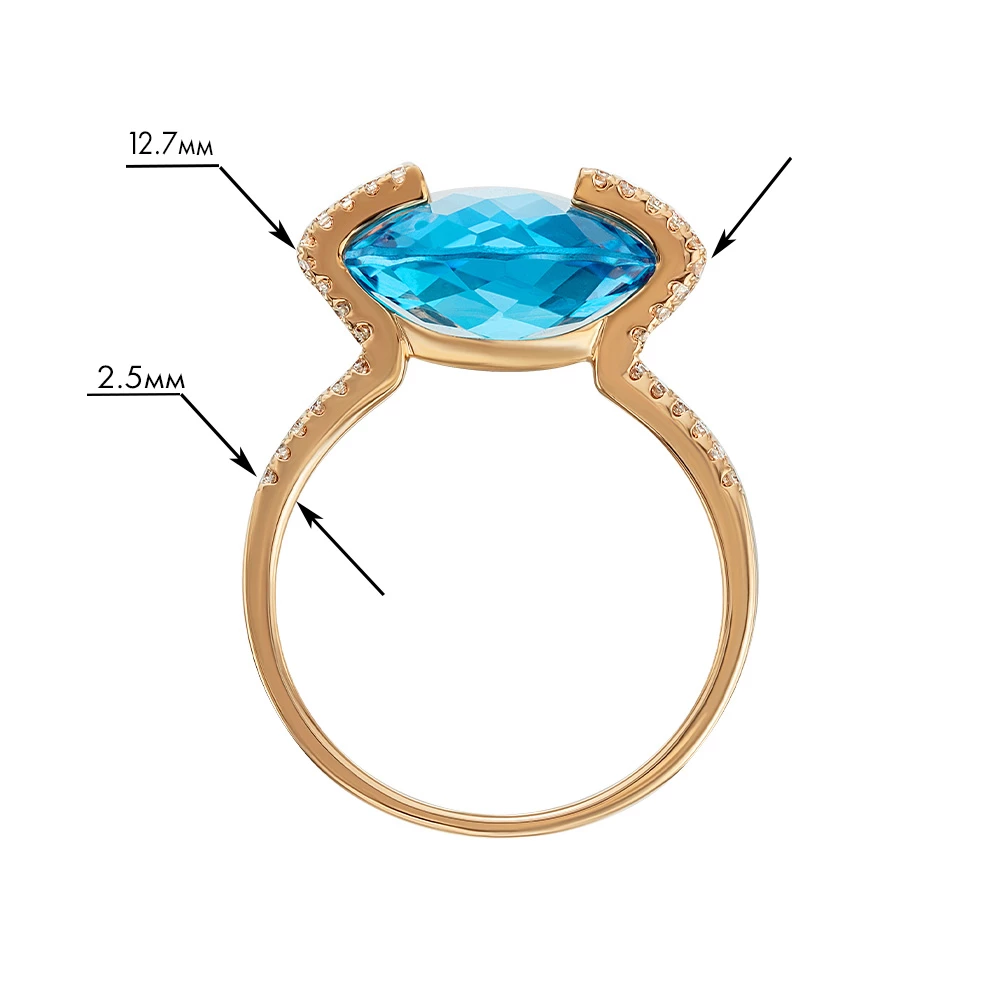 Золота каблучка з діамантами (арт. RG-31628-12.200-1635)